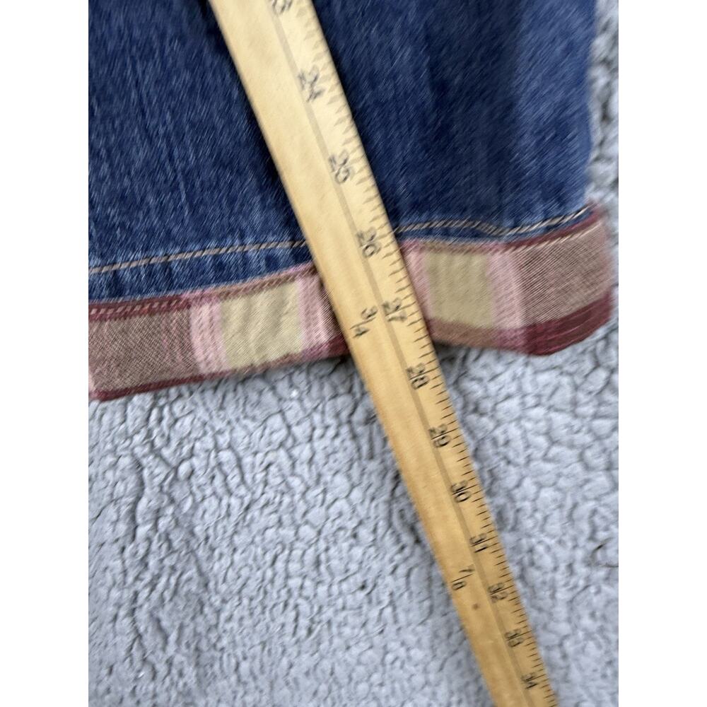 Anthropologie Pilcro Size 28 Ultra High Rise Plaid Trim Boyfriend Jeans Relaxed - Picture 8 of 11